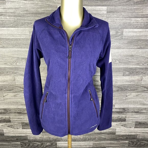 EDDIE BAUER Full Zip Up Collar Long Sleeve Fleece Jacket Women's Size Medium - Picture 1 of 12